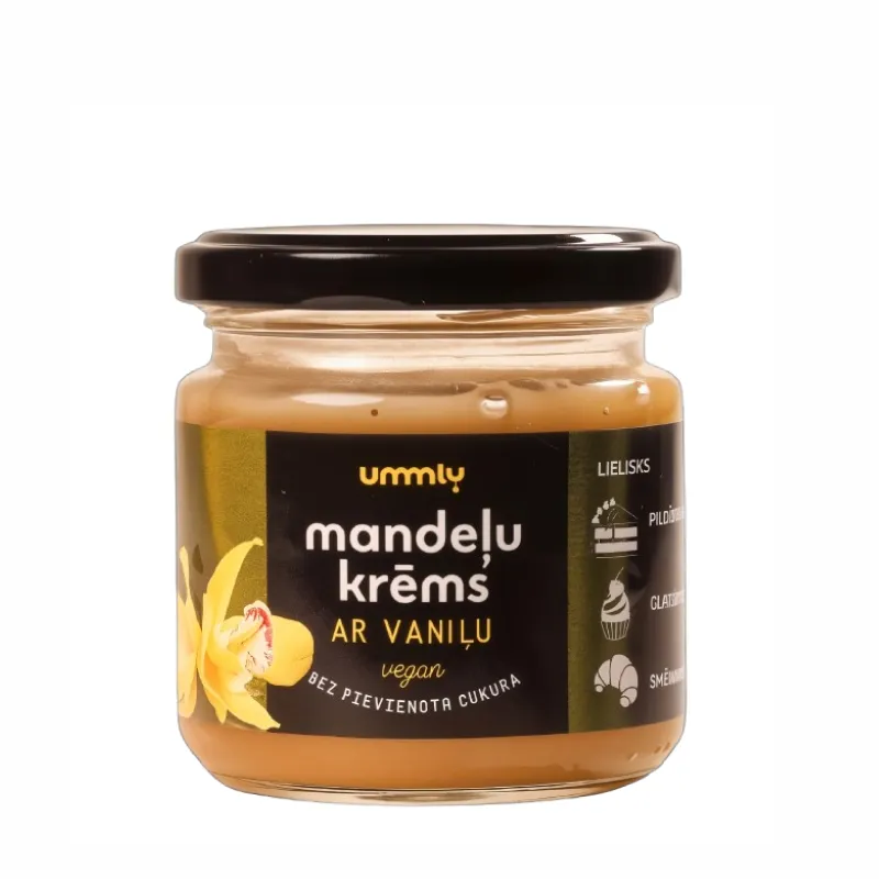 almond cream with vanilla vegan sugar gluten lactose free product